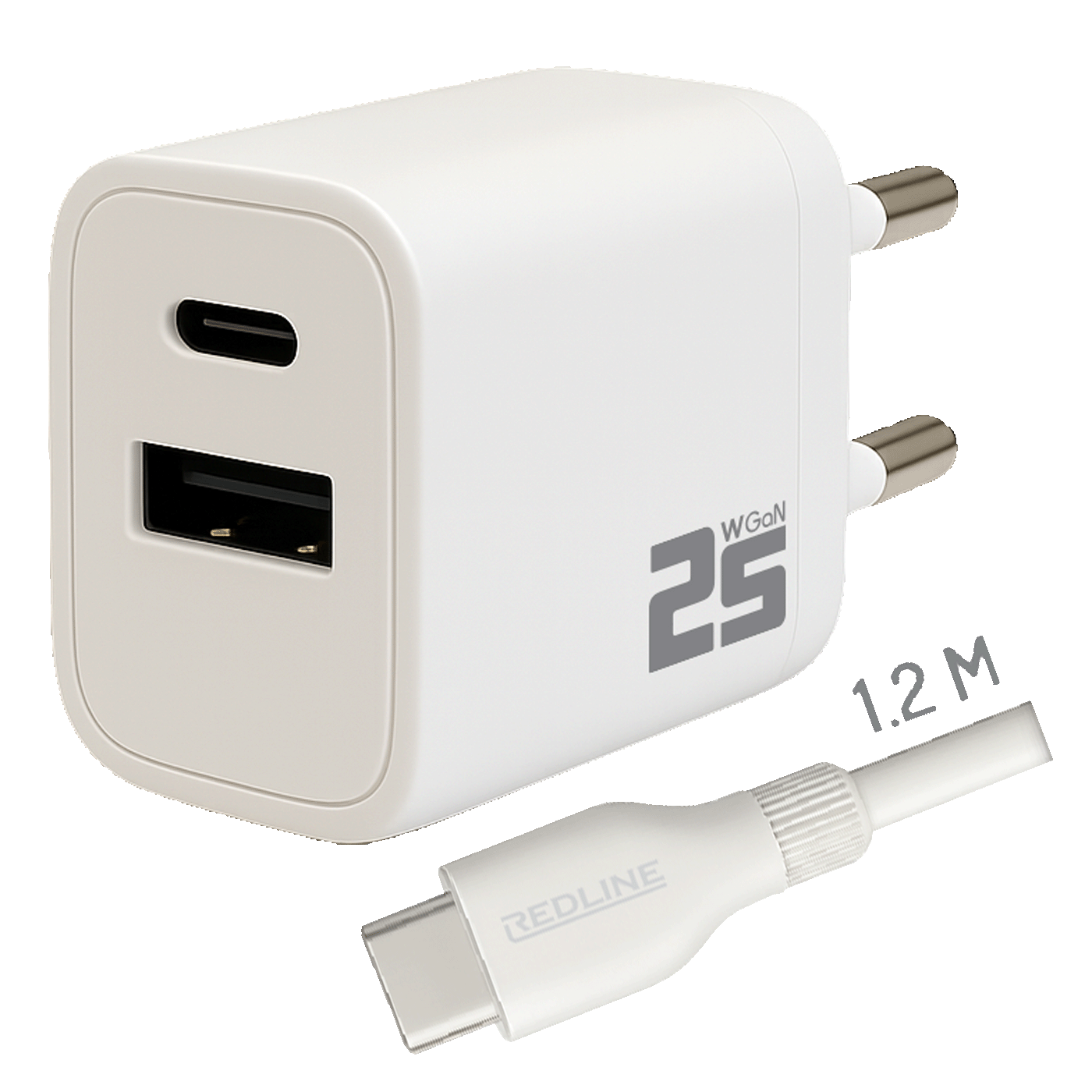 REDLINE Punjač sa USB-C kablom, 1 x USB-A, 1 x USB-C, brzi, 25W - PQ256AC+CC1.2M60W 1 REDLINE Punjač sa USB-C kablom, 1 x USB-A, 1 x USB-C, brzi, 25W - PQ256AC+CC1.2M60W
